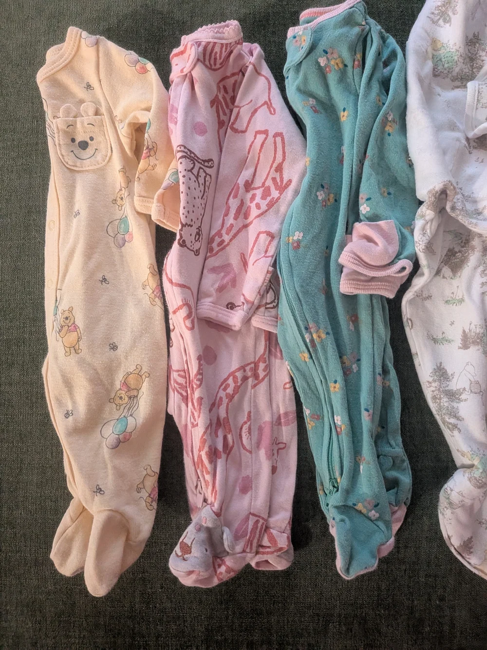 Bundle of 5 Girls Sleepers And Swaddles Size 0-3 Months Disney And Other Brands